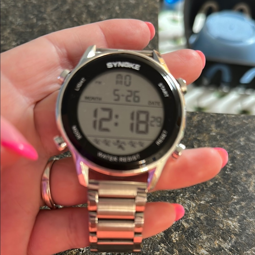 Silver  with Digital Display and Classic Bracelet